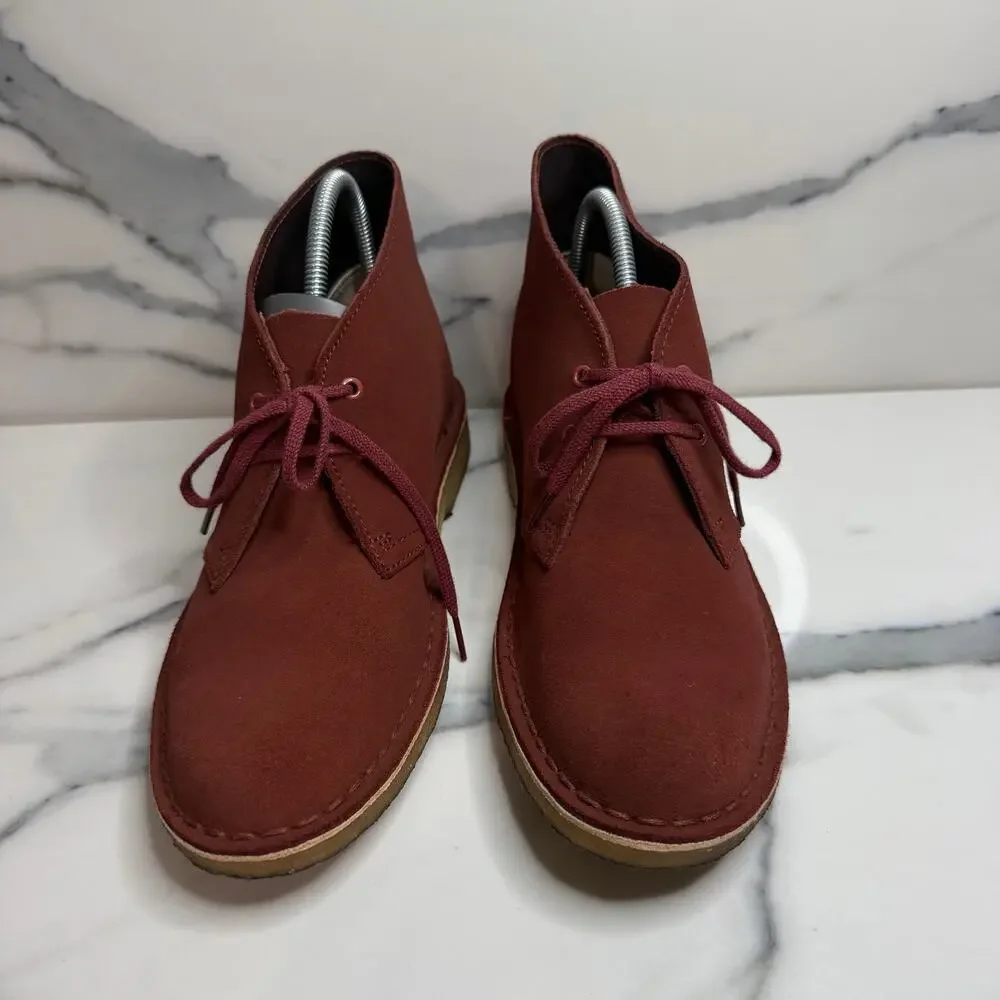 Clarks Original Women's Brick Red Suede Chukka Desert Boots Sz 8 Classic Preppy